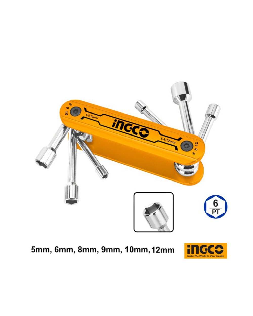 INGCO 6PCS FOLDING NUT DRIVER SET
