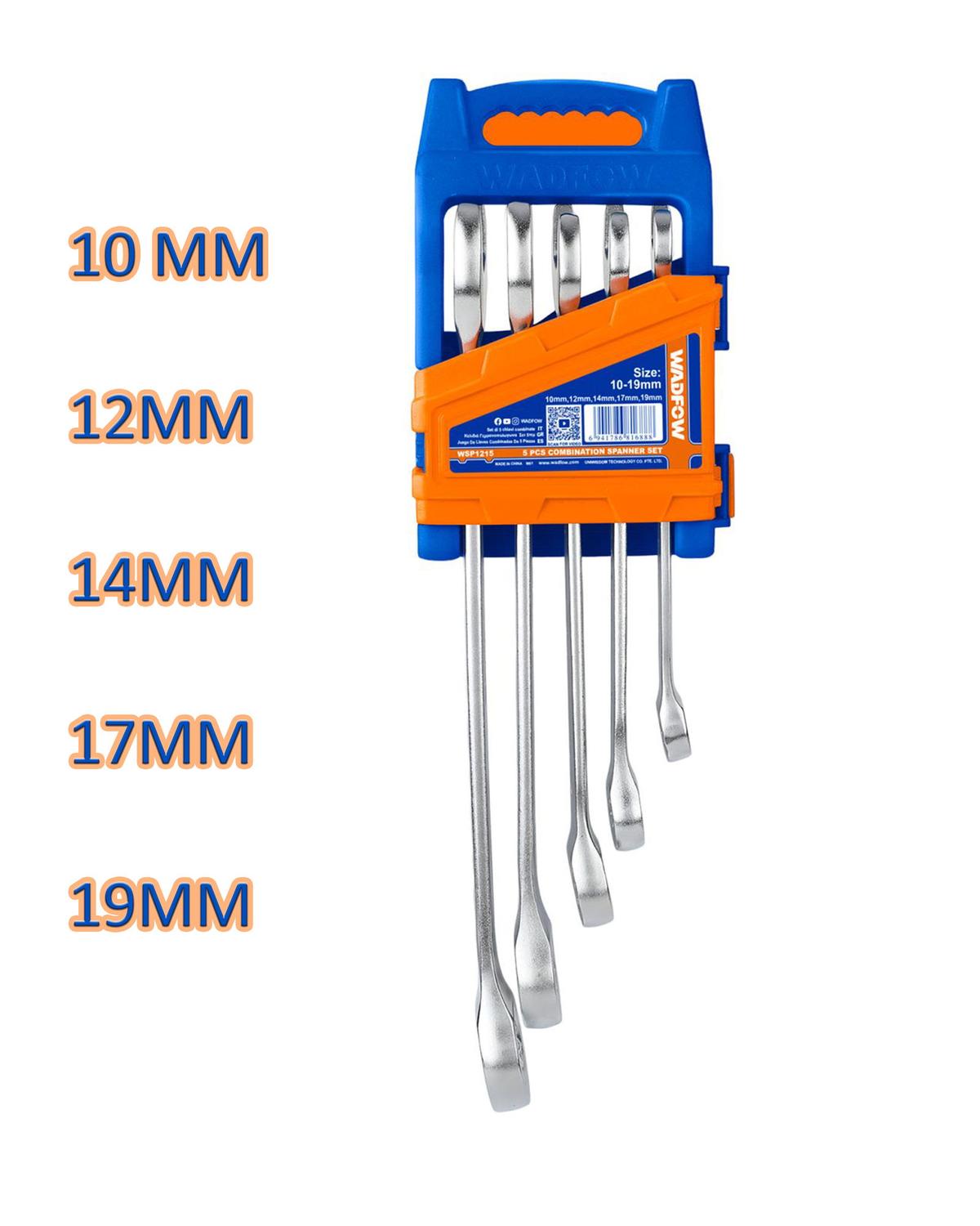 WADFOW 5PCS COMBINATION SPANNER SET 10- 19MM
