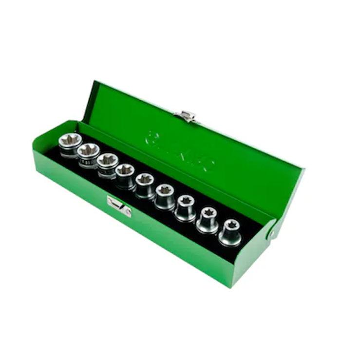TEKIRO 1/2'' DR. STAR SOCKET SET -(E10-E24) 9 PCS
