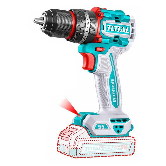 TOTAL COMPACT BRUSHLESS CORDLESS IMPACT DRILL -55NM