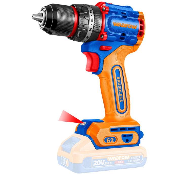 WADFOW COMPACT BRUSHLESS CORDLESS IMPACT DRILL 20V