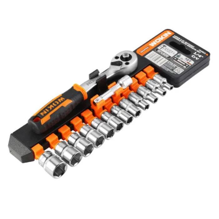 WOKIN 14PCS 1/4'' RATCHET HANDLE WITH SOCKETS SET